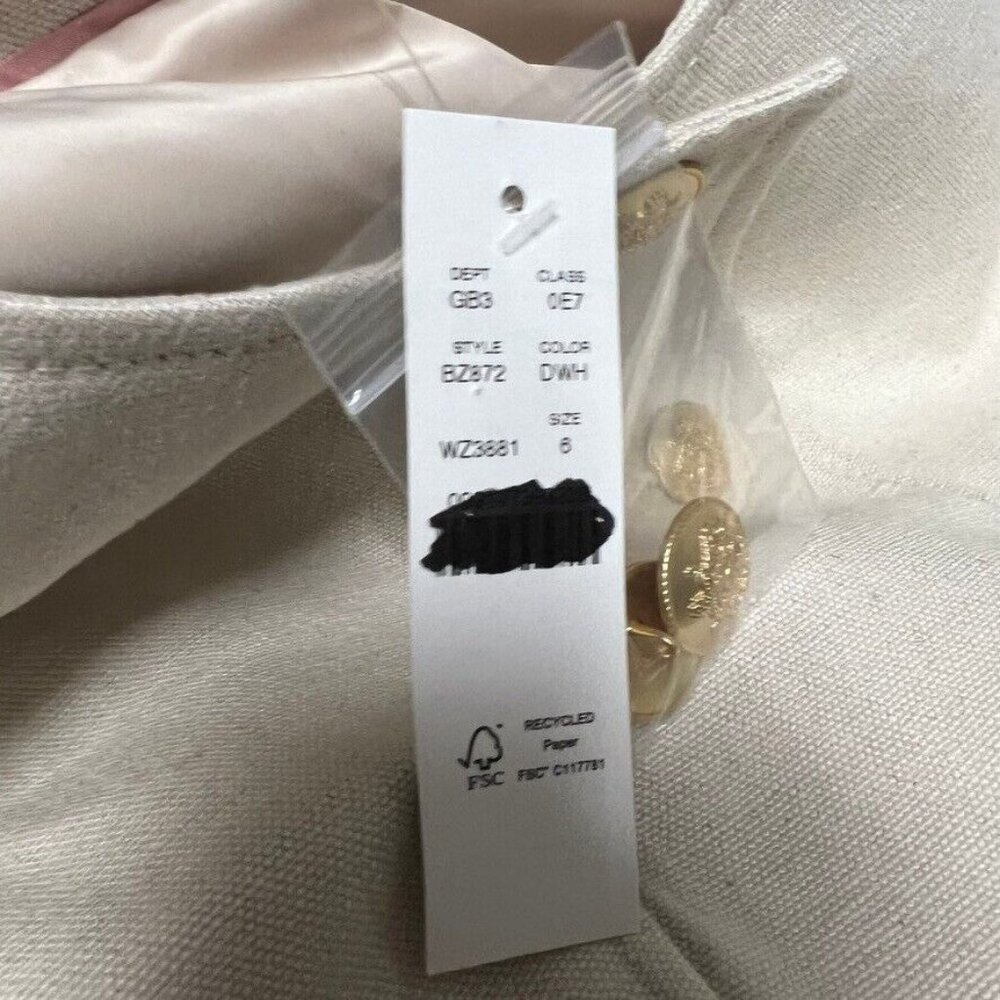 J.Crew Womens $158 Contrast Vest Linen Blend Dried Wheat Size 6 BZ872 - Picture 7 of 8